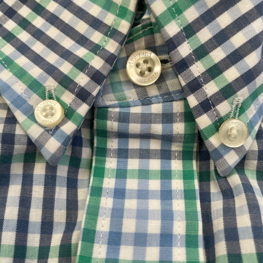 ✨HOST PICK✨ VINEYARD VINES Slim Fit Whale Shirt L 100% Cotton Blue Gingham EUC - Picture 4 of 11